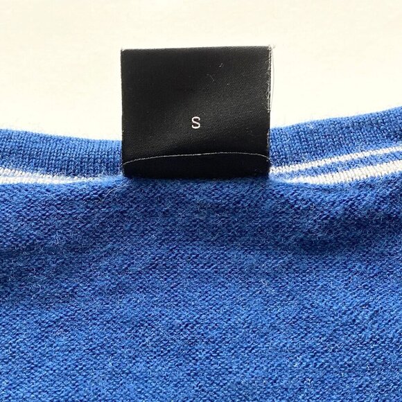 BOSS Hugo Boss 100% Wool Blue Crewneck Sweater Size S Soft Logo Preppy Classic - Picture 7 of 11